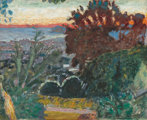 Paysage, soleil couchant